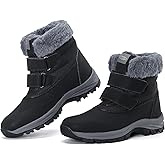 cdsnxore Womens Warm Fur Lined Winter Snow Boots Waterproof Ankle Mid-Calf Booties Outdoor Anti Slip Magic Buckle Comfortable snow shoes for women
