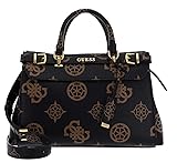 GUESS Sestri Luxury Satchel, Mocha Logo