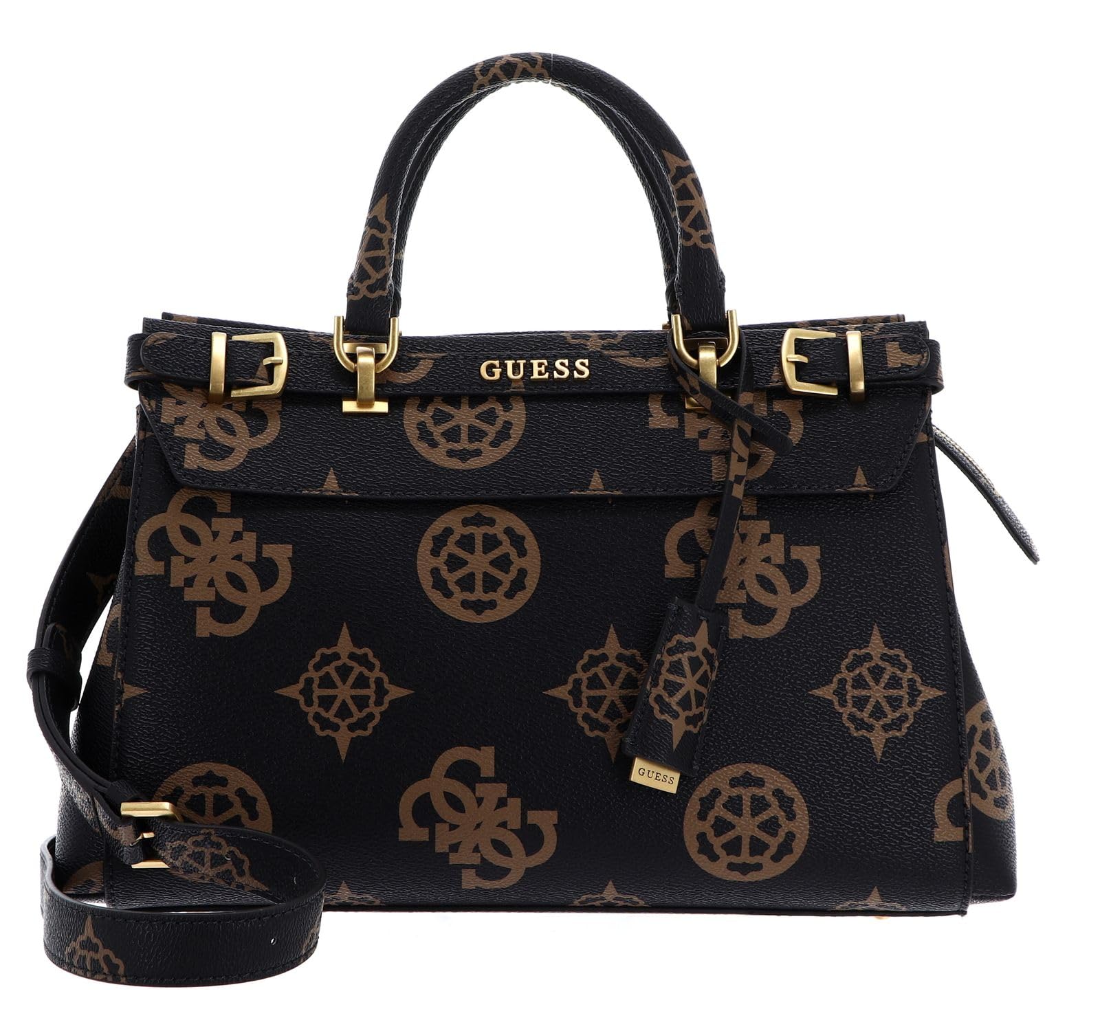 GUESS Sestri Luxury Satchel, Mocha Logo