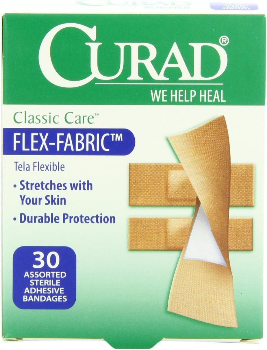 Curad Flex-Fabric Bandages, Assorted Sizes, 30 Count: Health & Personal Care