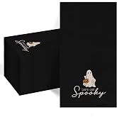 100Pcs Halloween Napkins Black Ghost Napkins Halloween Party Supplies | Halloween Disposable Hand Towels for Bathroom Spooky Halloween Cocktail Napkins