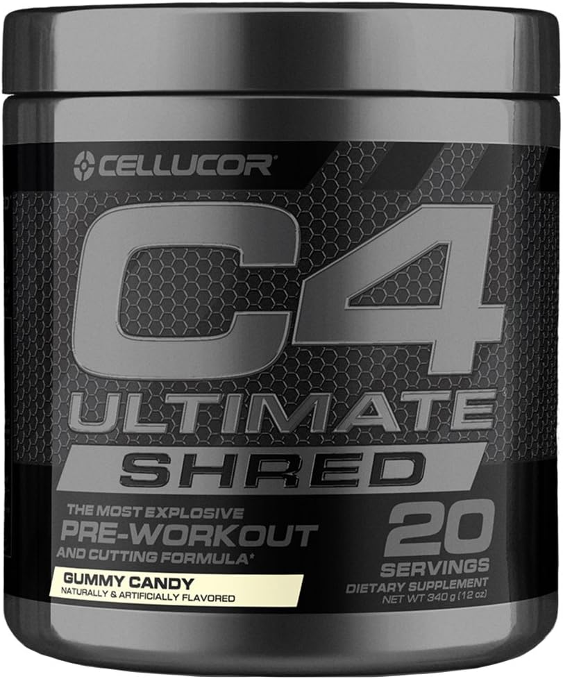 Cellucor C4 Ultimate Shred Pre Workout Powder, Fat Burner for Men & Women, Weight Loss Supplement with Ginger Root Extract, Icy Blue Razz, 20 Servings: Health & Personal Care