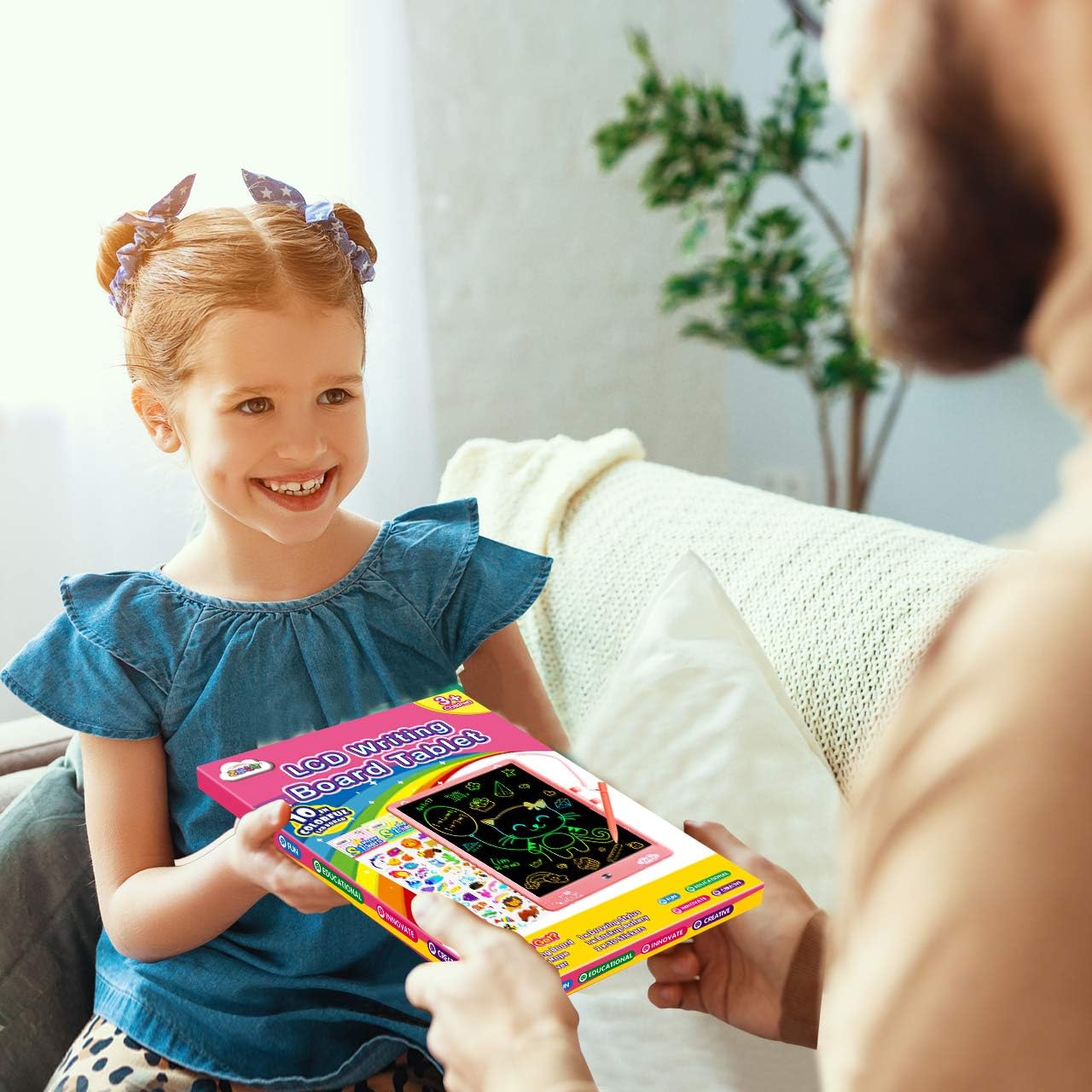 ZMLM LCD Writing Tablet for Toddler: 10 Inch Erasable Drawing Doodle Screen Board Kid Digital Learning Sketch Art Scribbler Color Pad Preschool Educational Toy for Girl 3-8 Year Old Birthday Game Gift: Toys & Games