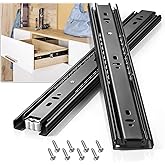 VAGUDE Drawer Slides 1 Pair Full Extension 12 14 16 18 20 22 24 inch Side Mount Pull Out Kitchen Cabinet Rails Bracket Replacement Ball Bearing (Basic-1 Pair, 12 Inch)