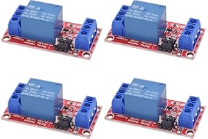 ​KEAcvise 4-Pack 5V 1-Channel Relay Module - Optocoupler Isolated High/Low Level Trigger Switch for Arduino/Home Automation/Industrial Control/IoT Devices (4-Pack)​