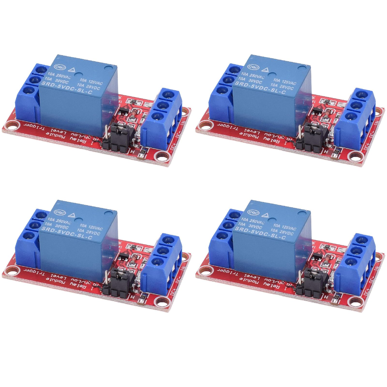 Photo 1 of ?KEAcvise 4-Pack 5V 1-Channel Relay Module - Optocoupler Isolated High/Low Level Trigger Switch for Arduino/Home Automation/Industrial Control/IoT Devices (4-Pack)?