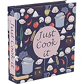 Recipe Binder Kit 3 Ring Full Page (60 Page Protectors 12 Dividers Labels) | Grain Design, 8.5"x11 Recipe Book Binder, Family Recipe Organizer
