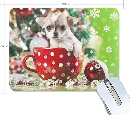 Amazon Co Jp ゲーム用マウスパッド カスタムデザイン ノンスリップゴムマウスパッド クリスマス 犬 かわいい小さなティーカップ プードル マウスマット 長方形 家電 カメラ