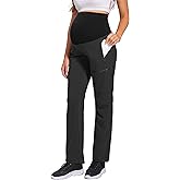V VOCNI Maternity Cargo Scrub Pants Quick-Dry Hiking Athletic Workout Pregnancy Lounge Casual Outdoor