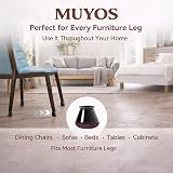 MUYOS 32 Pcs Small Chair Leg Floor Protectors Silicone with Felt Pads Black view 6