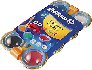 Pelikan 723122 Farbkästen Deckfarbkasten Mini-Friends 755/8, mit 8 Farben + Pinsel, Mehrfarbig