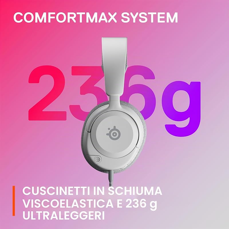 NUOVO Cuffie da gioco multi-sistema Arctis Nova 1 - Driver Hi-Fi - Audio spaziale a 360° - Design confortevole - Durevole - Ultra leggero - Microfono con cancellazione del rumore - PC,