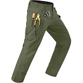 LGNTBE Men's Cargo Work Pants Lightweight Ripstop Water, Resistant for Hiking, Tactical Missions with 7-Pocket