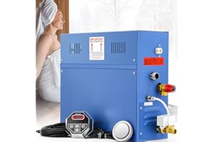 Hapyvergo Steam Shower Generator Kit 9KW for Bath Sauna SPA, Self-draining System, Aromatherapy Steam Head, LED Waterproof Controller 77-131℉ For Home Commercial Use