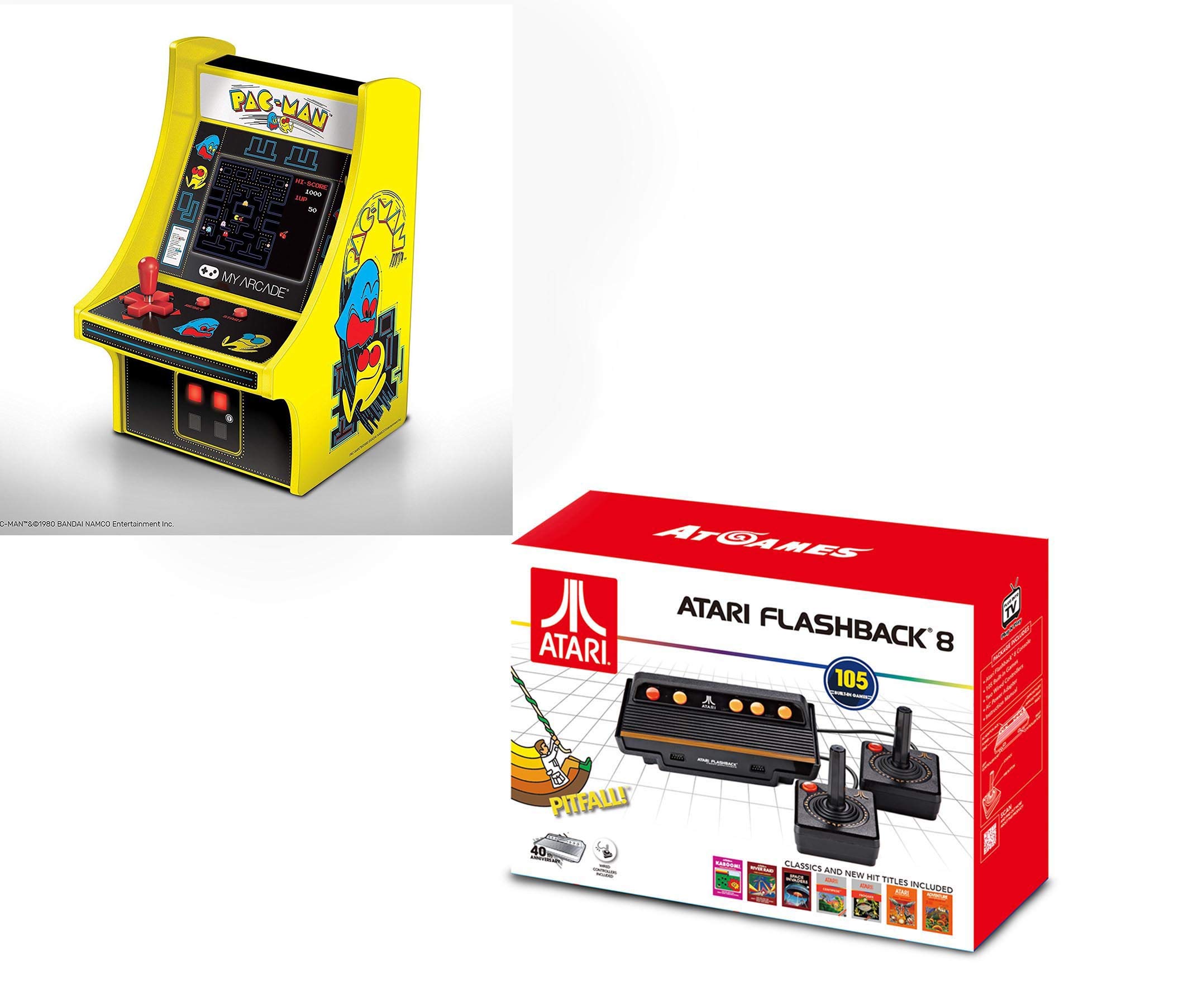 Atari Flashback 8 Console with 105 Games + My Arcade Pac-Man 6" Micro Arcade Portable Handheld Bundl