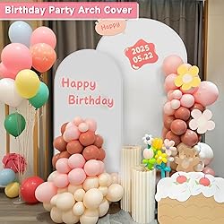 Hemmotop White Arch Backdrop Cover Set 7.2 ft, 6