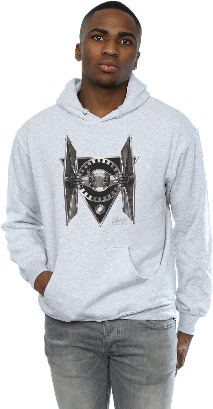 Star Wars Men's The Last Jedi Tie Fighter Hoodie Large Sport Grey at