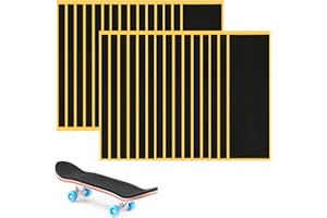 ACFELLE 30Pcs Fingerboard Grip Tape PRO, Wooden Mini Skateboard Adhesive Stickers, Quality Non Slip Foam Grip 110mm x 38mm Black (30pcs)