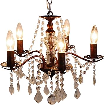 Amazon シャンデリア 5灯 北欧 おしゃれ かわいい フレンチ シャビー 子供部屋 照明 フロランタン アンティークブロンズ Led電球 Mu Ra シャンデリア