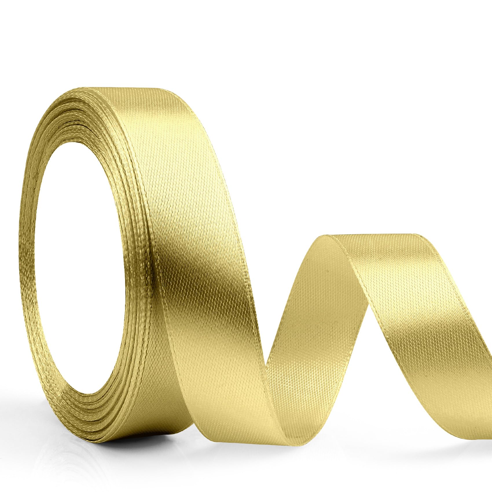 Champagne Gold Satin Ribbons for Gift Wrapping & Decor - 20mm x 23m — image 1