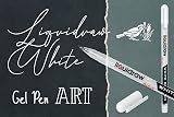 Liquidraw White Gel Pen 0.8 mm Fine Point for Artists - Highlight, Draw, Write view 3