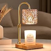 Hong-in Candle Warmer Lamp with Timer -Dimmable Adjustable Height Wax Melt Warmer for Jar Candles,Vintage Home Decor with Elegant Amber Glass,Birthday Gifts for Women, Mom, Friend, Sister