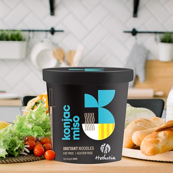 HETHSTIA KONJAC NOODLES INSTANT MISO SOUP CUP – 6 PACKS SHIRATAKI PASTA ANGEL HAIR WITH LOW CARB MISO BROTH, READY TO EAT RAMEN, LOW GI, KETO-FRIENDLY, HEALTHY ASIAN NOODLES, HOLIDAY GIFT