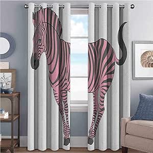 Amazon.com: Pink Zebra Wear-Resistant Color Curtain ...