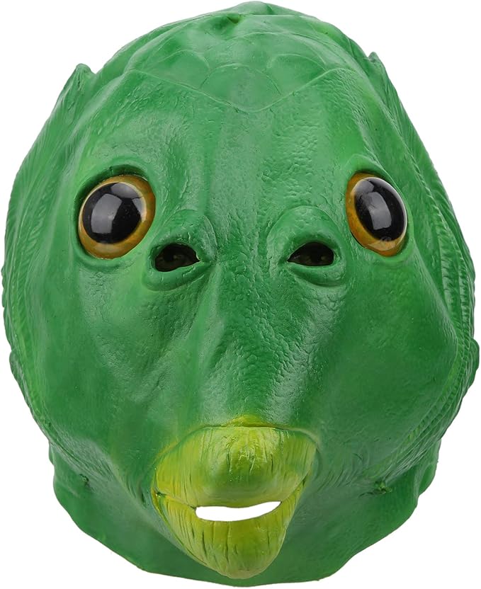 LeXiangLANGood Costume Fish Head Party mask Green Adult Role Playing