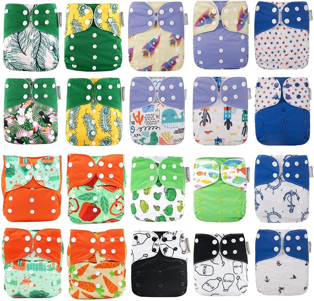 kawaii green baby cloth diaper