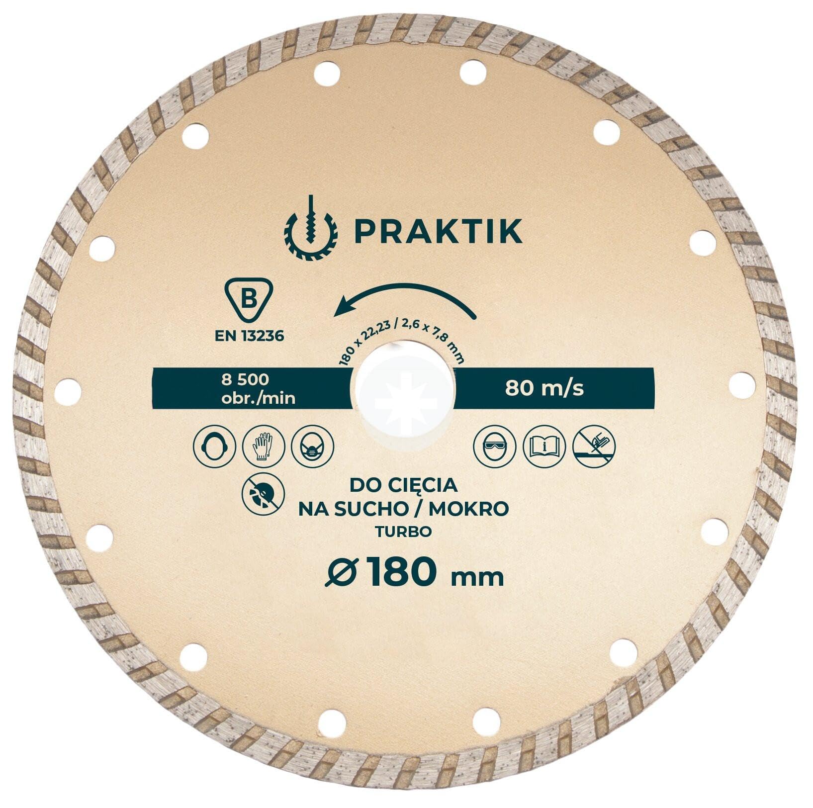 230mm Turbo Diamond Cutting Disc for Angle Grinder Wheel-continuous Rim for Wet and Dry Application Concrete Brick Granite Mortar Masonry I04BCD