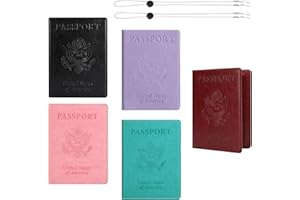 labato Passport Holder Family Vaccine Card Holder Combo, Passport Cover Waterproof Cruise Accessories Must Haves, Travel Essentials PU Leather Passport Wallet, 5 Pack