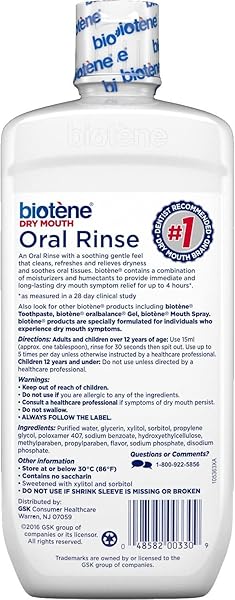 BIOTENE DRY MOUTH ORAL RINSE, FRESH MINT 16 OZ (PACK OF 5)