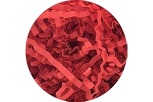 RRBOLAL Crinkle Cut Paper Shred Filler (2LB) for Easter Basket & Gift Filling,Shredded Paper for Gift Box,Crinkle Paper for Wrapping & Packing Box Filling (red)