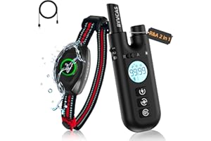 BYVCAS Dog Training Collar, 2-in-1 Auto Anti-bark & Remote Shock Collars for Large Medium Small Dogs, Adjustable Modes Shock(0-99)/Vibration(0-99)/Beep, 1300Ft Rechargeable IP67 Waterproof, Hoof Picks