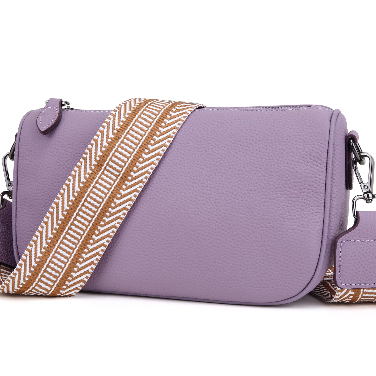 Photo 1 of Leather Purse Crossbody Bag for Women: Genuine Leather Boho Purses for Women Trendy - Small Shoulder Cross Body Bag (07 Purple)