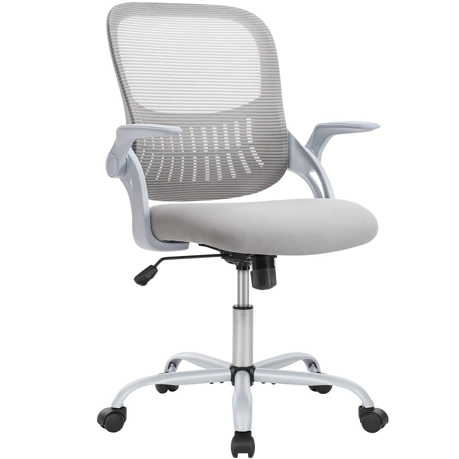 Mesh Home Office Chair Swivel Desk Task PC Chair w/ Lumbar Support, Arm, Grey