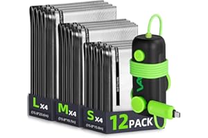 CrazyFeb Vacuum Bags for Travel - USB Electric Pump, 12 Pack Carry-on Size Vacuum Seal Bags for Clothing - Space Saver Vacuum