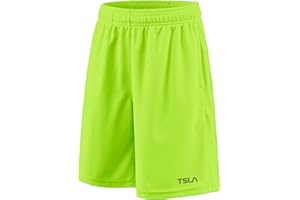 TSLA 1 or 2 Pack Boy's Athletic Shorts, Quick Dry Pull On Basketball Running Shorts, Active Sports Workout Gym Shorts
