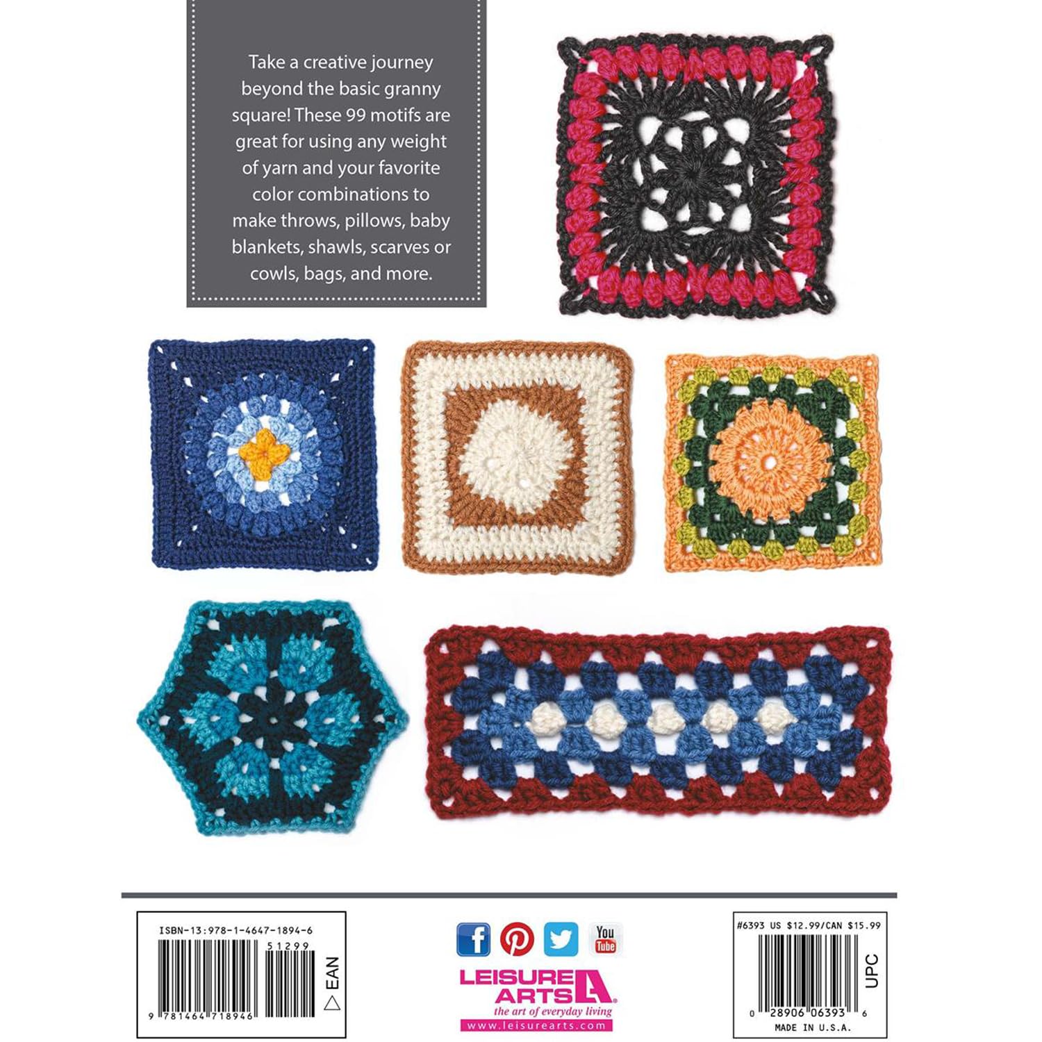 Leisure Arts Granny Squares Bk, None