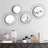 Hicarer 4 Pcs Decorative Wall Mirror Round Modern