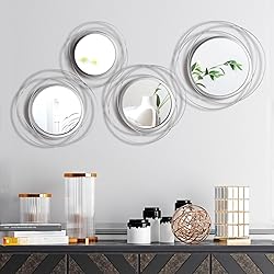 Hicarer 4 Pcs Decorative Wall Mirror Round Modern
