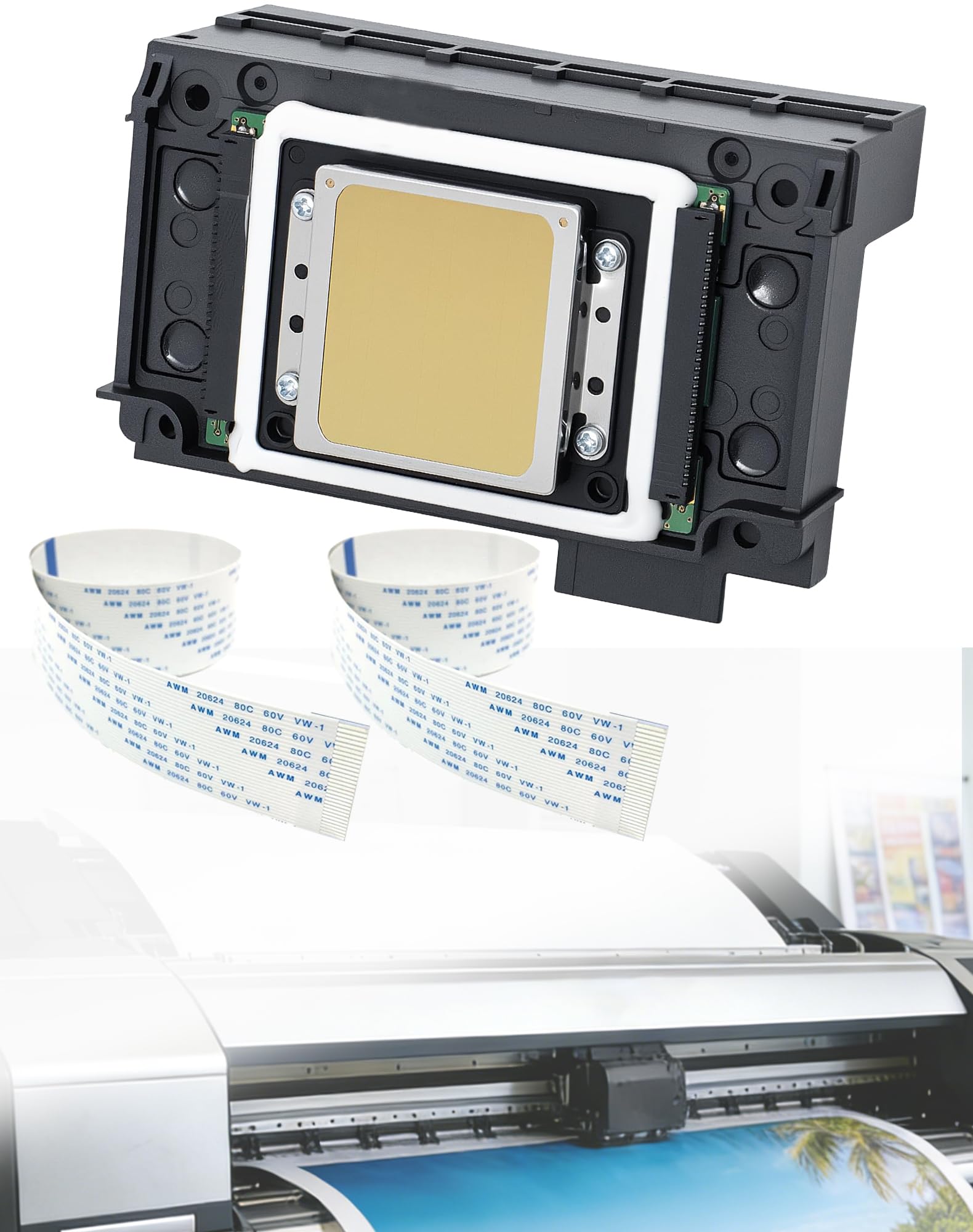 Photo 1 of Betollo XP600 Printhead Replacement for UV DTF Printers, High-Precision 6 Color Print Head for XP600 XP601 XP510, Smooth Ink Flow & Anti-Clogging Nozzle, with 2PCS 29 Pins Flat Data Cable