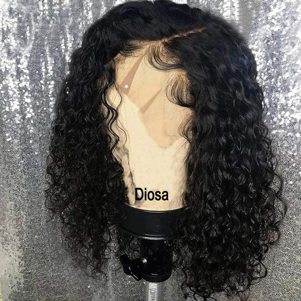 Diosa Short Curly Full Lace Wigs Human Hair For Black Women, Short Bob Full Lace Wigs With Baby Hair
