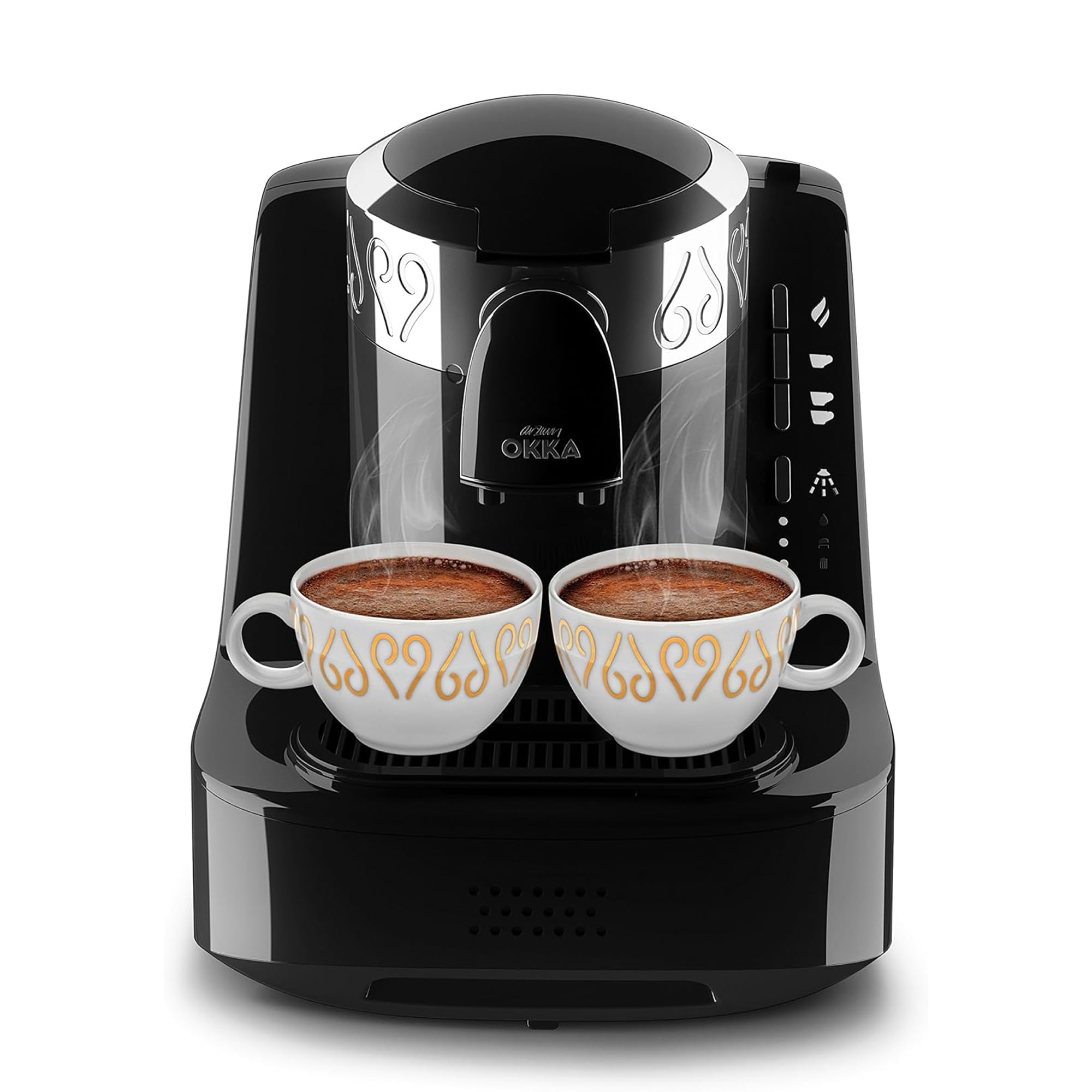 Arzum OK002B Automatic Turkish Coffee Machine, Plastic, 710 W, 800 milliliters, Black/Silver