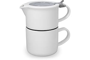 FORLIFE Tea for One with Infuser 14 Ounces, White