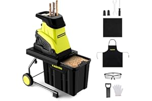 PHLEX PRO PHELEX PRO Wood Chipper Shredder, 15APM Cut Diameter of 1.7inch with 10 Gallon Collection Bin, 1800W Electric Mulcher Shredder for Mulching, Composting and Yard Cleanup