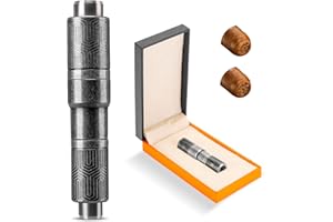 Hancigar Cigar Punch Portable Retro Engraved Double Size Hole Opener Cutter(Silver)