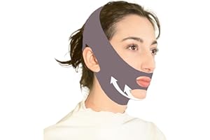 SUNILLUMA V Line Lifting Mask Chin Strap for Sleeping, Face Lifting Strap, Chin Strap, Jawline Shaper, Jaw Strap, Double Chin Reducer,Face Lift Tape & Snoring Solution (Greyy)