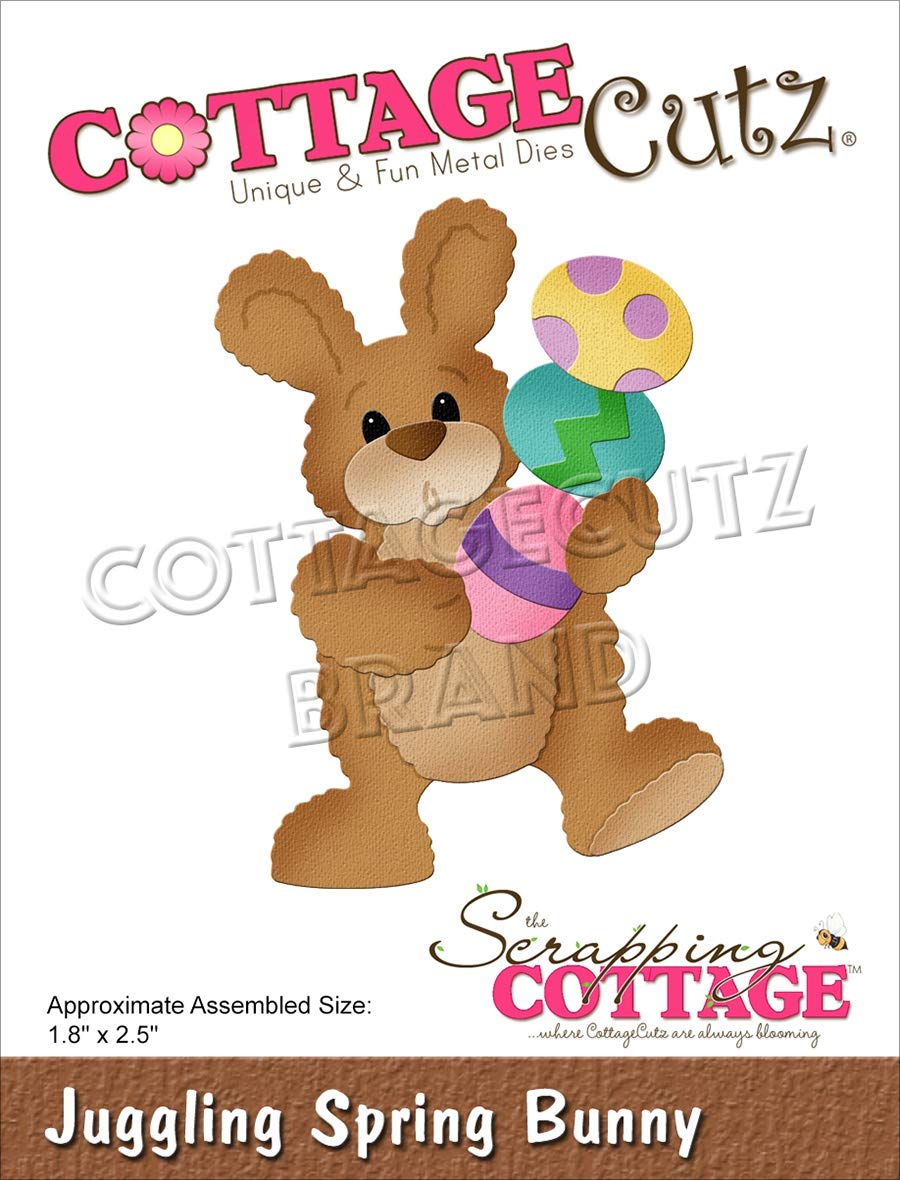 SCRAPPING COTTAGE INC COTTAGECUTZ Dies JUGG, Juggling Spring Bunny 1.8"X2.5", One Size
